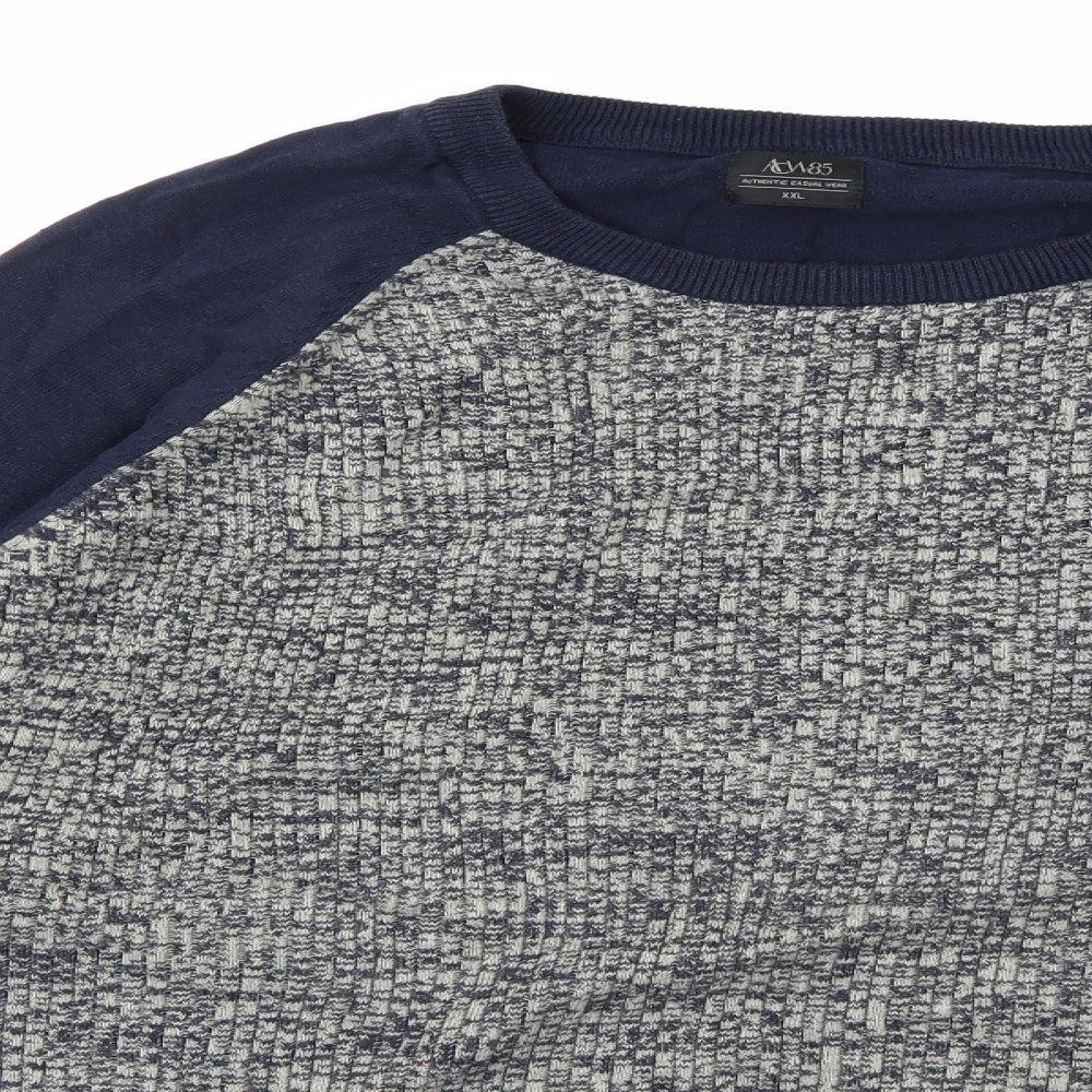 ACW85 Mens Blue  Knit Pullover Jumper Size 2XL