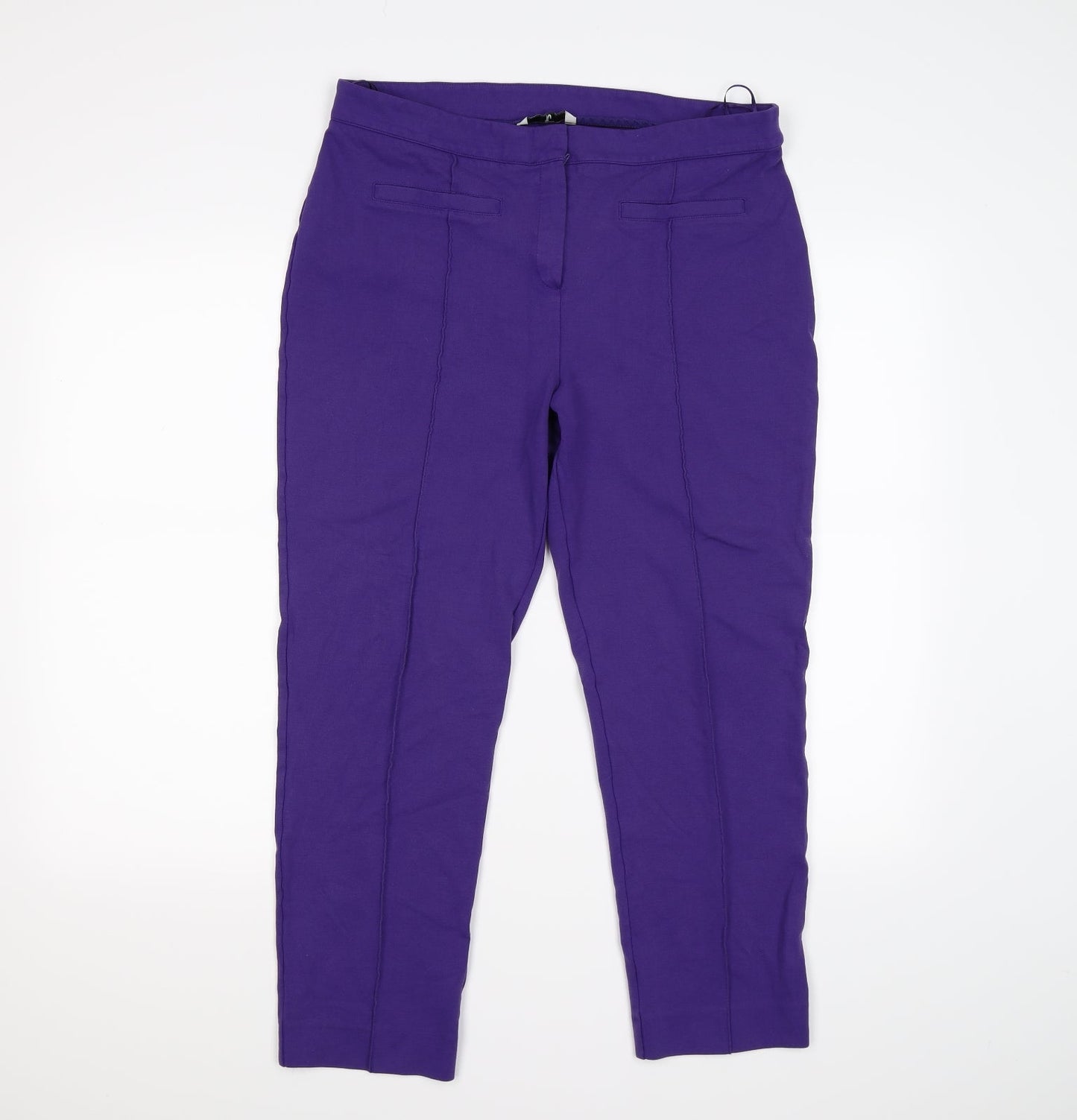 TU Womens Purple   Cropped Trousers Size 14 L25 in