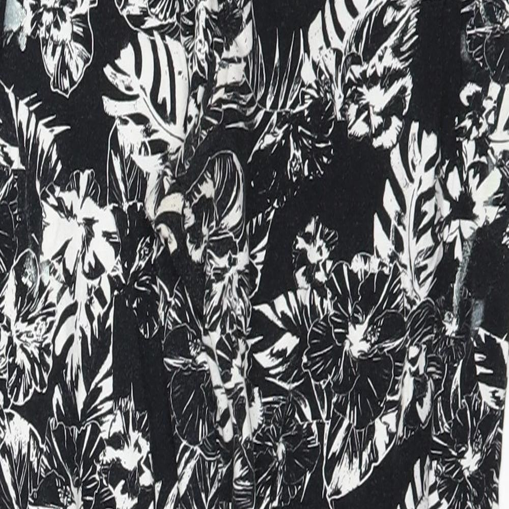 George Womens Black Floral  Trousers  Size 12 L22 in