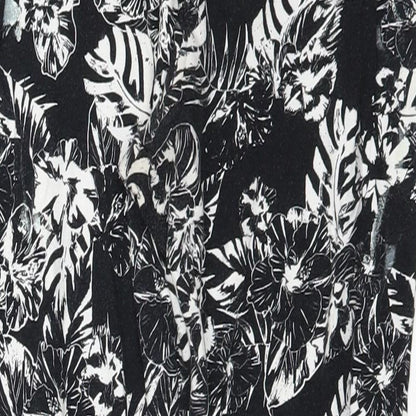 George Womens Black Floral  Trousers  Size 12 L22 in