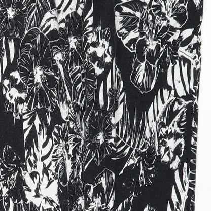George Womens Black Floral  Trousers  Size 12 L22 in