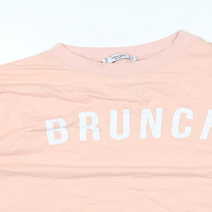 Womens UK Size S Mango Pink Basic T-Shirt