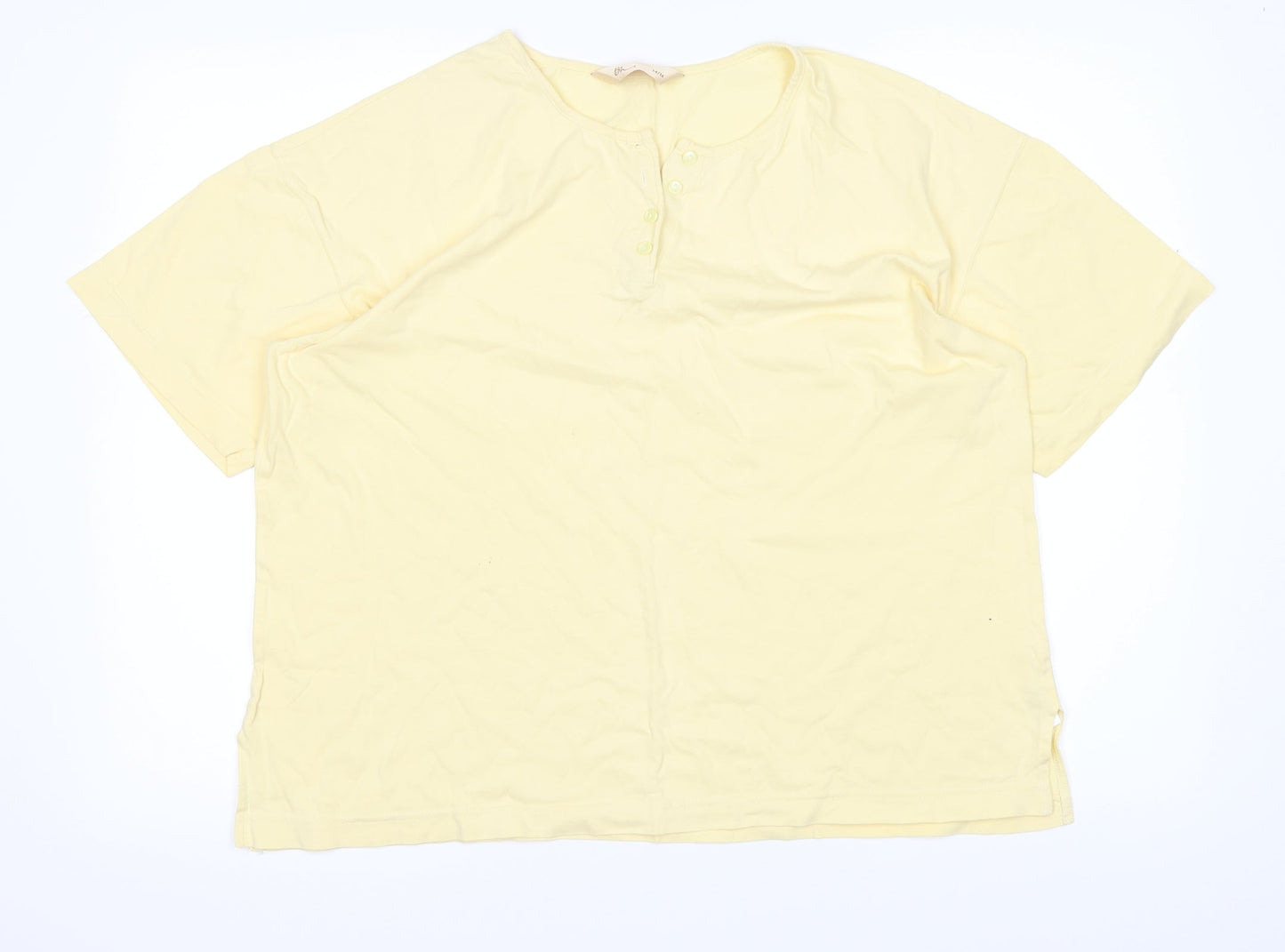Womens UK Size 14 BHS Yellow Basic T-Shirt
