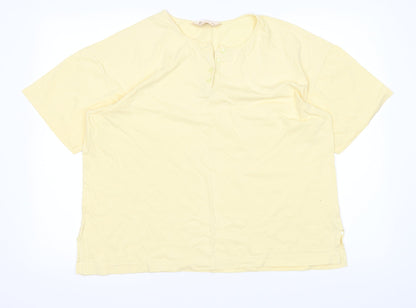 Womens UK Size 14 BHS Yellow Basic T-Shirt