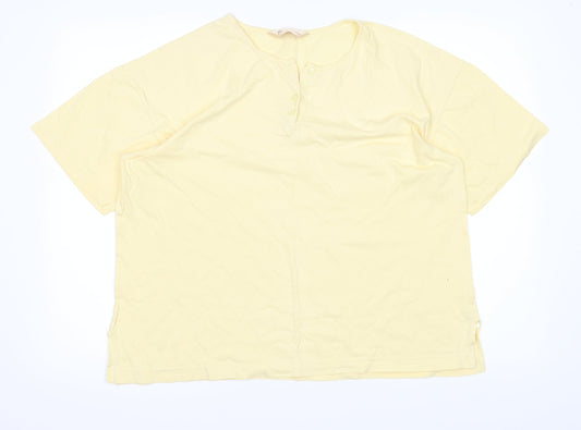 Womens UK Size 14 BHS Yellow Basic T-Shirt