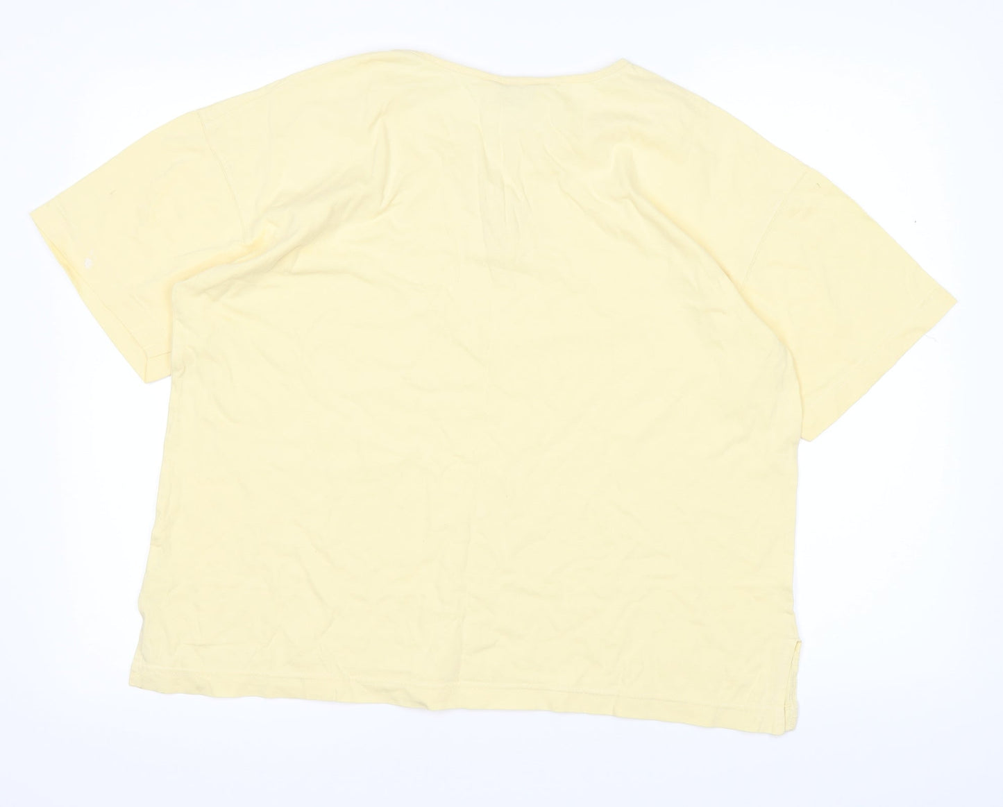 Womens UK Size 14 BHS Yellow Basic T-Shirt