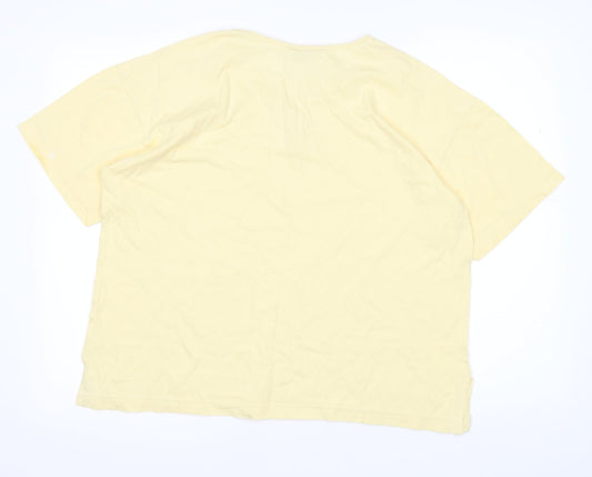 Womens UK Size 14 BHS Yellow Basic T-Shirt