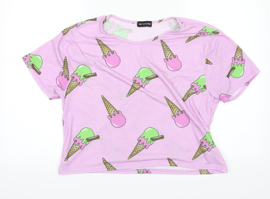PRETTYLITTLETHING Womens Pink   Basic T-Shirt Size M