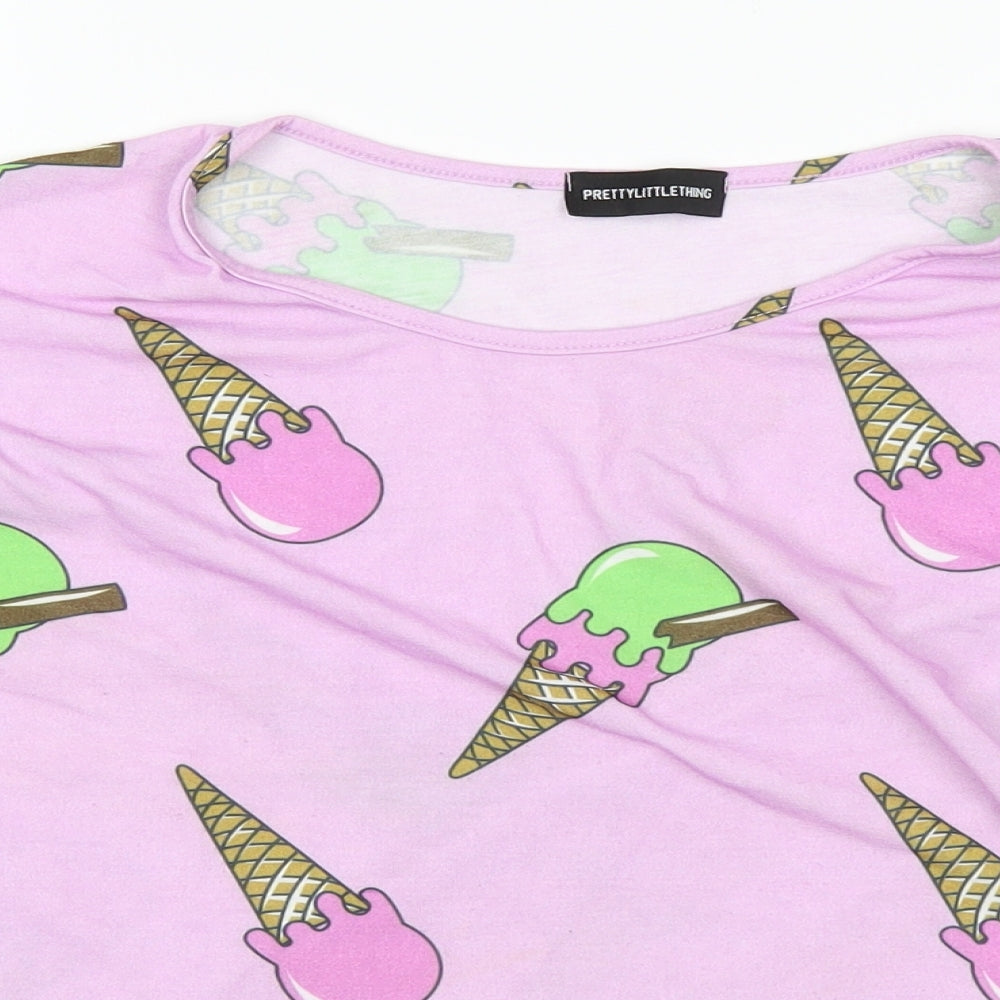 PRETTYLITTLETHING Womens Pink   Basic T-Shirt Size M