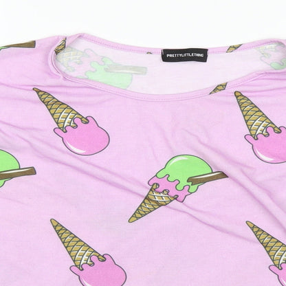 PRETTYLITTLETHING Womens Pink   Basic T-Shirt Size M
