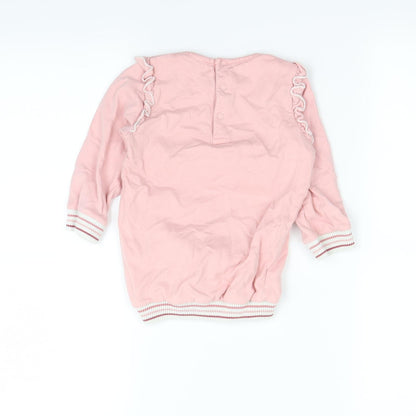 Preworn Girls Pink   Pullover Jumper Size 2 Years