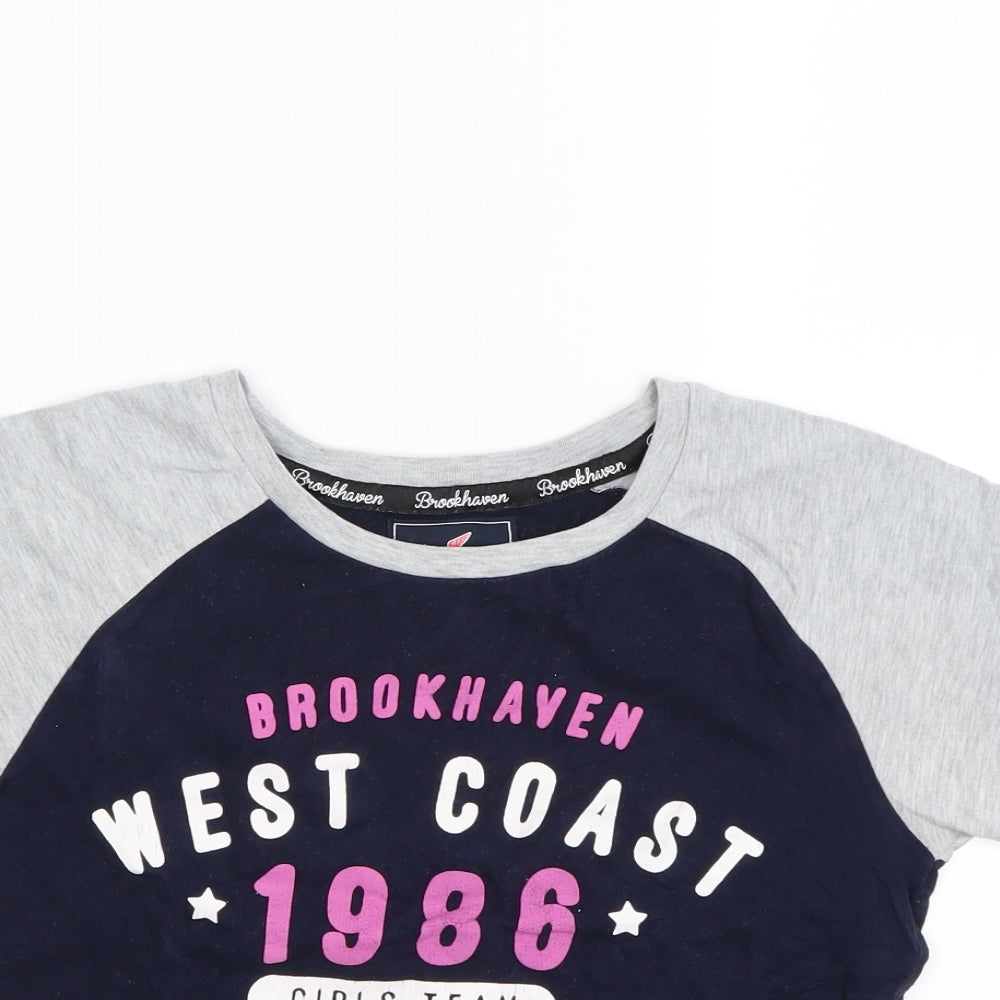 Brookhaven Womens Blue   Basic T-Shirt Size 6