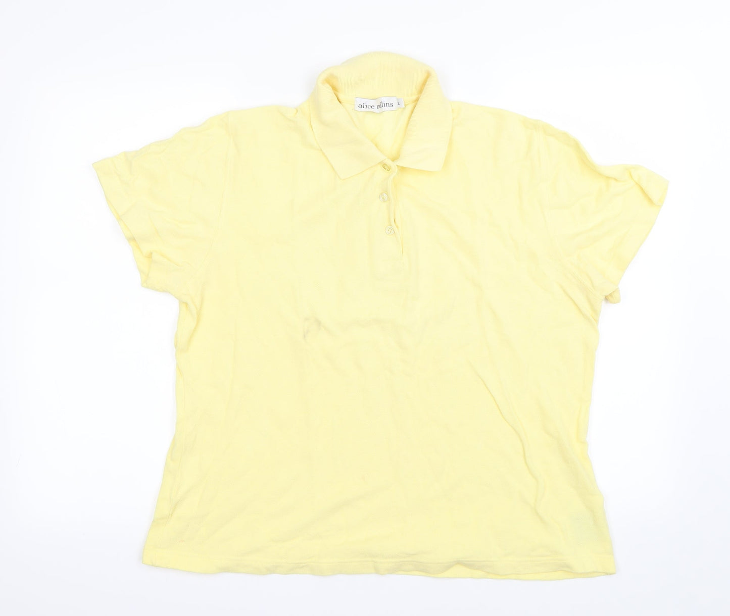 Alice Collins Womens Yellow   Basic Polo Size L