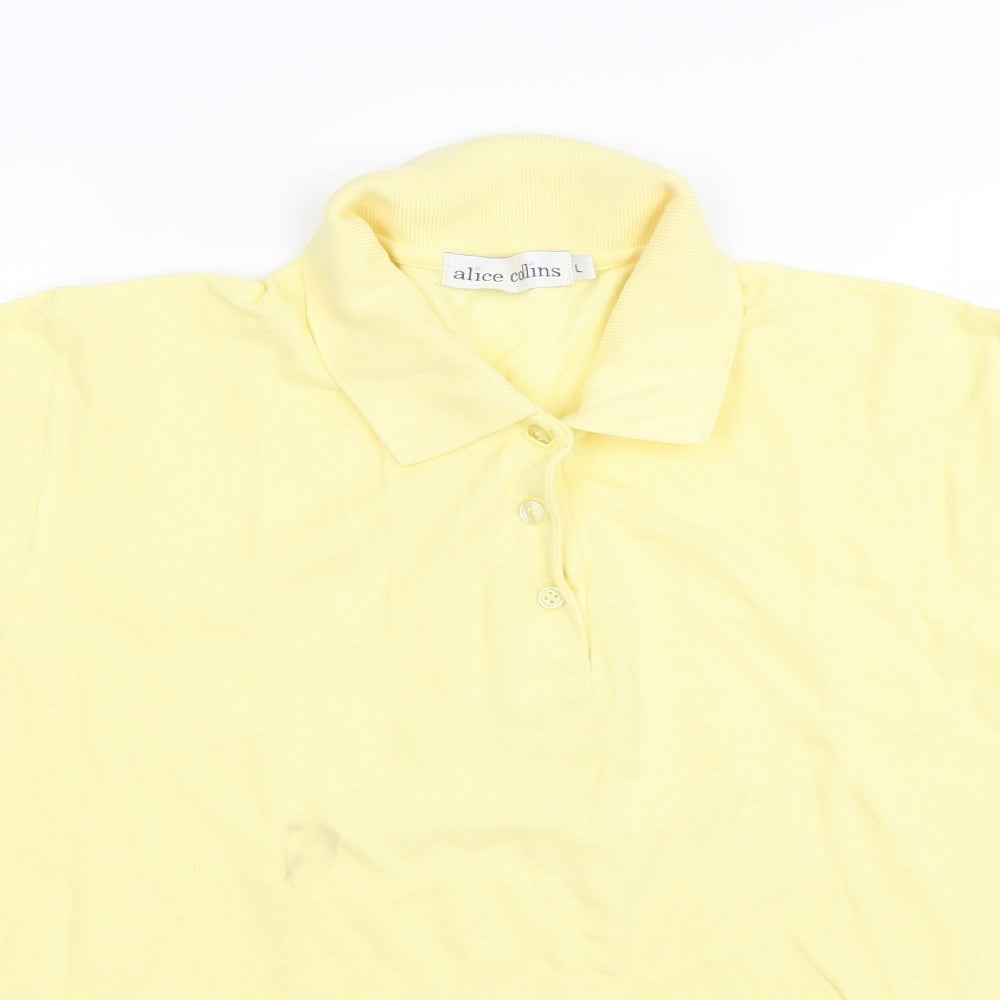 Alice Collins Womens Yellow   Basic Polo Size L