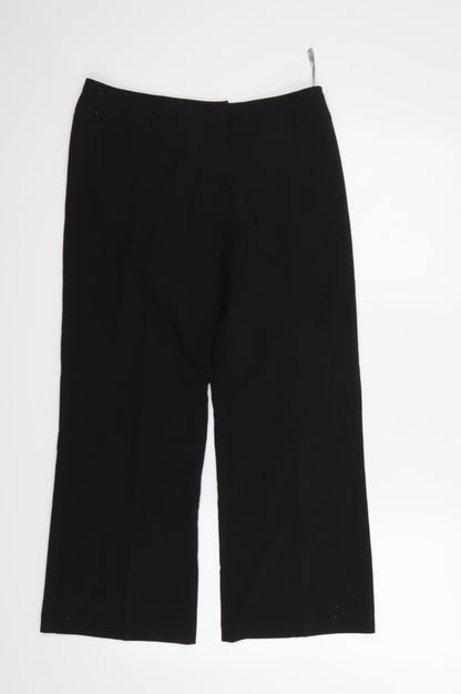 Womens UK Size 10 Dorothy Perkins Regular Fit Dress Pants Black Trousers