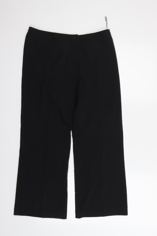 Womens UK Size 10 Dorothy Perkins Regular Fit Dress Pants Black Trousers