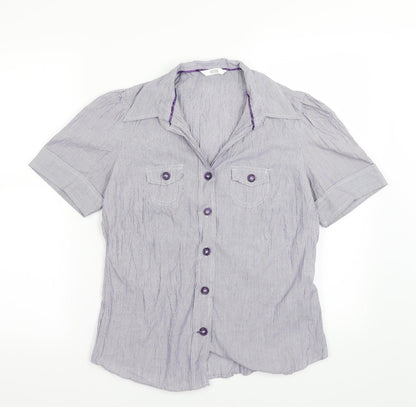 M&S  Womens Blue Check  Basic Button-Up Size 12