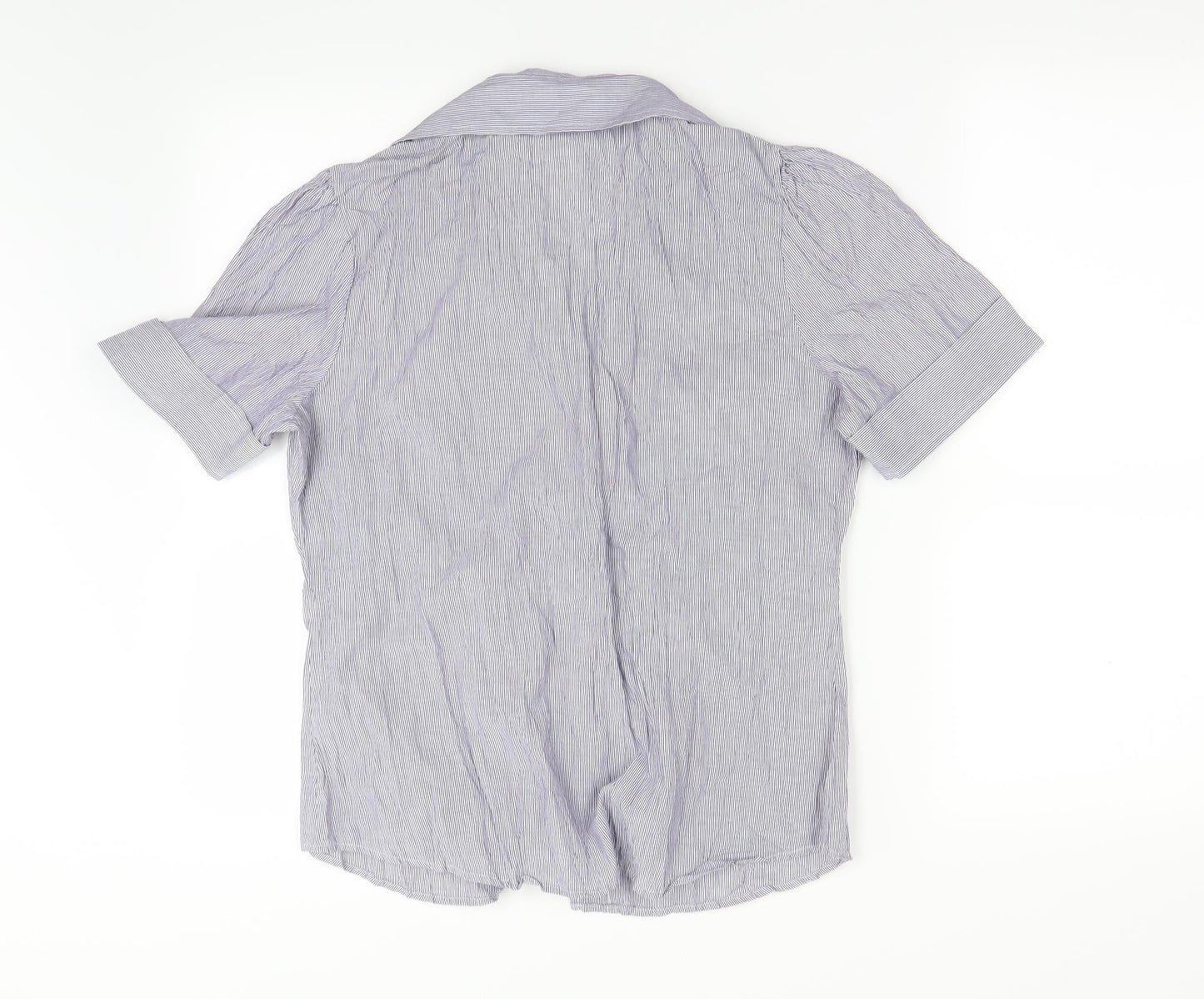 M&S  Womens Blue Check  Basic Button-Up Size 12