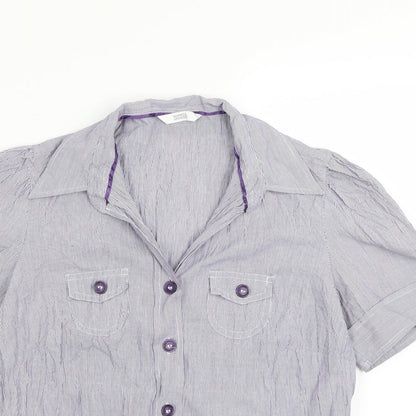 M&S  Womens Blue Check  Basic Button-Up Size 12