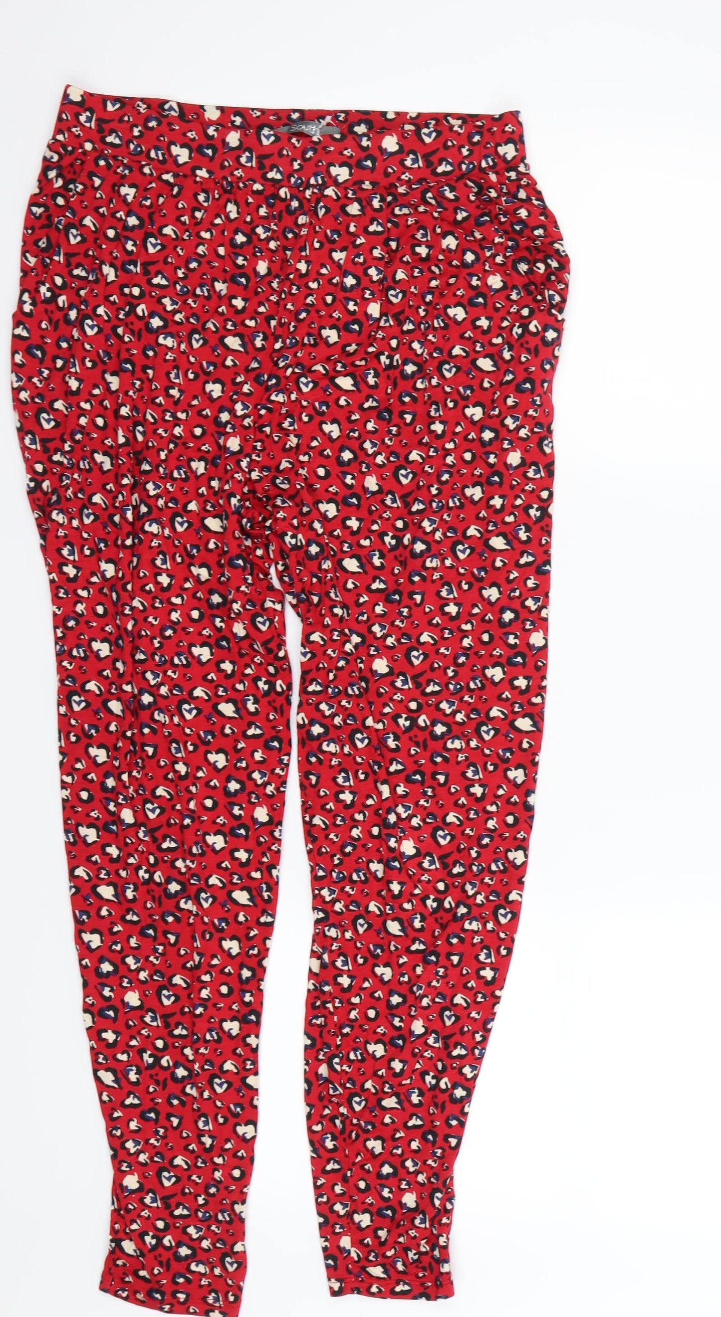 Womens UK Size 10 South Regular Fit Bloomer Red Trousers