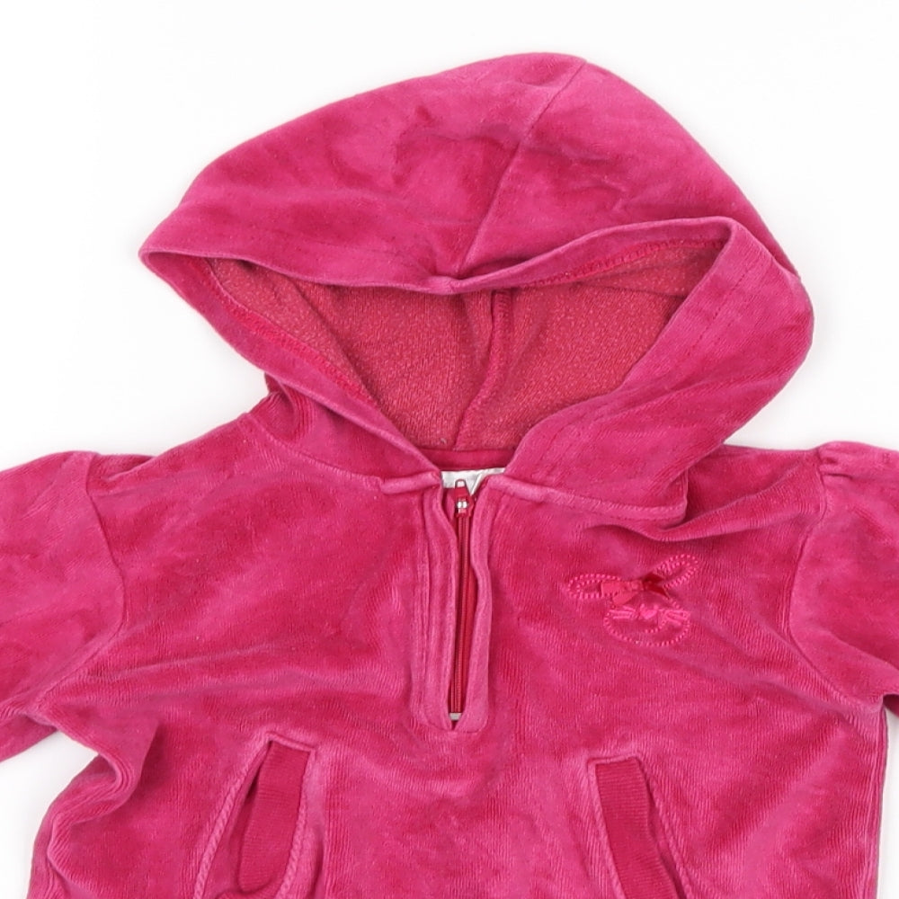 OKAY Girls Pink  Velour Jumper Dress  Size 12 Months