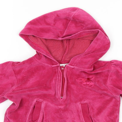 OKAY Girls Pink  Velour Jumper Dress  Size 12 Months