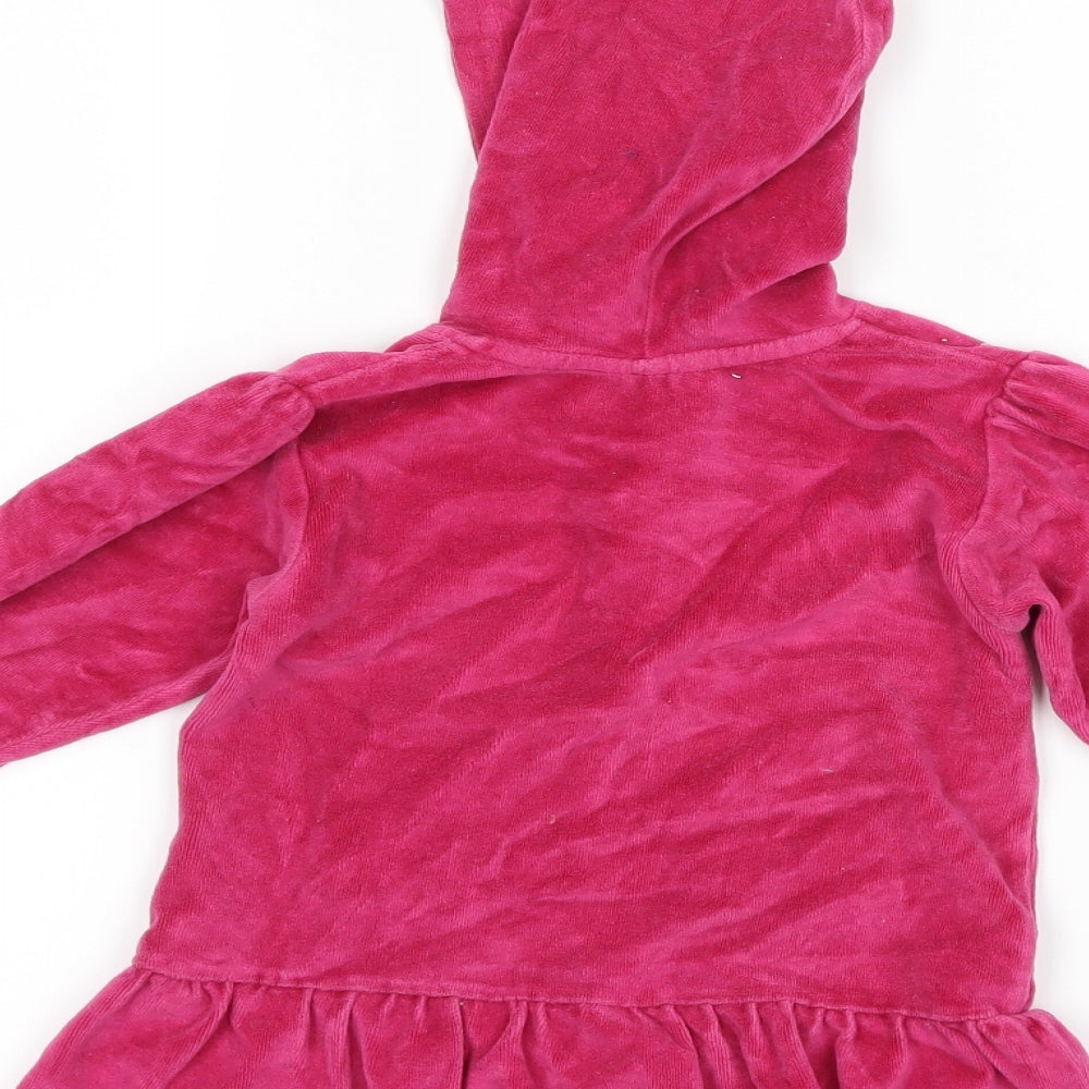 OKAY Girls Pink  Velour Jumper Dress  Size 12 Months