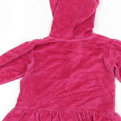 OKAY Girls Pink  Velour Jumper Dress  Size 12 Months