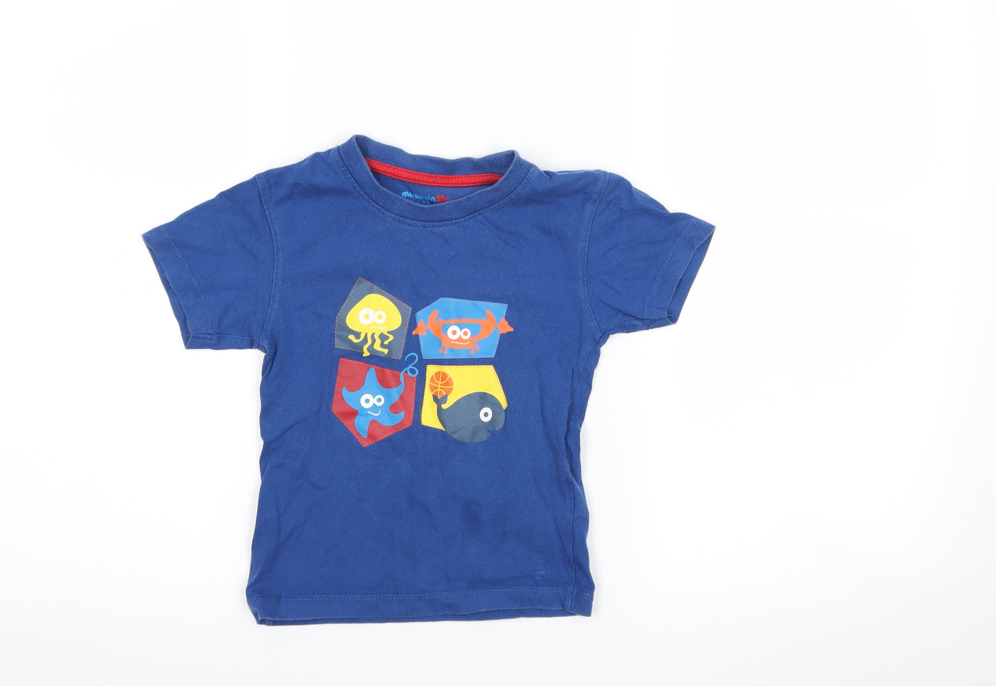 Mountain Life Boys Blue   Basic T-Shirt Size 2-3 Years  - sea life