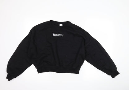 H&M Womens Black   Pullover Sweatshirt Size XS  - forever friends