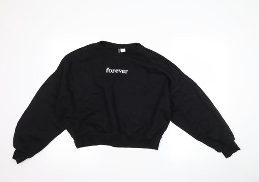 H&M Womens Black   Pullover Sweatshirt Size XS  - forever friends