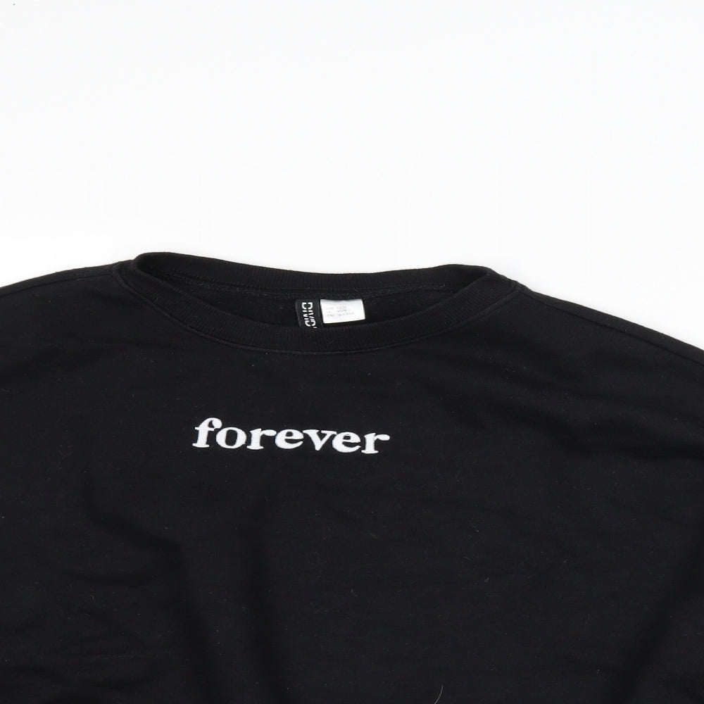 H&M Womens Black   Pullover Sweatshirt Size XS  - forever friends