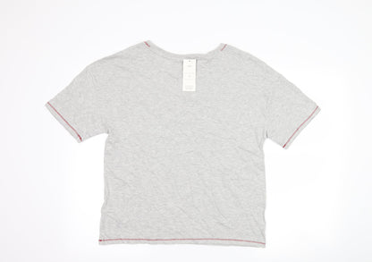 Marks and Spencer Womens Grey   Top Pyjama Top Size 12  - slogan