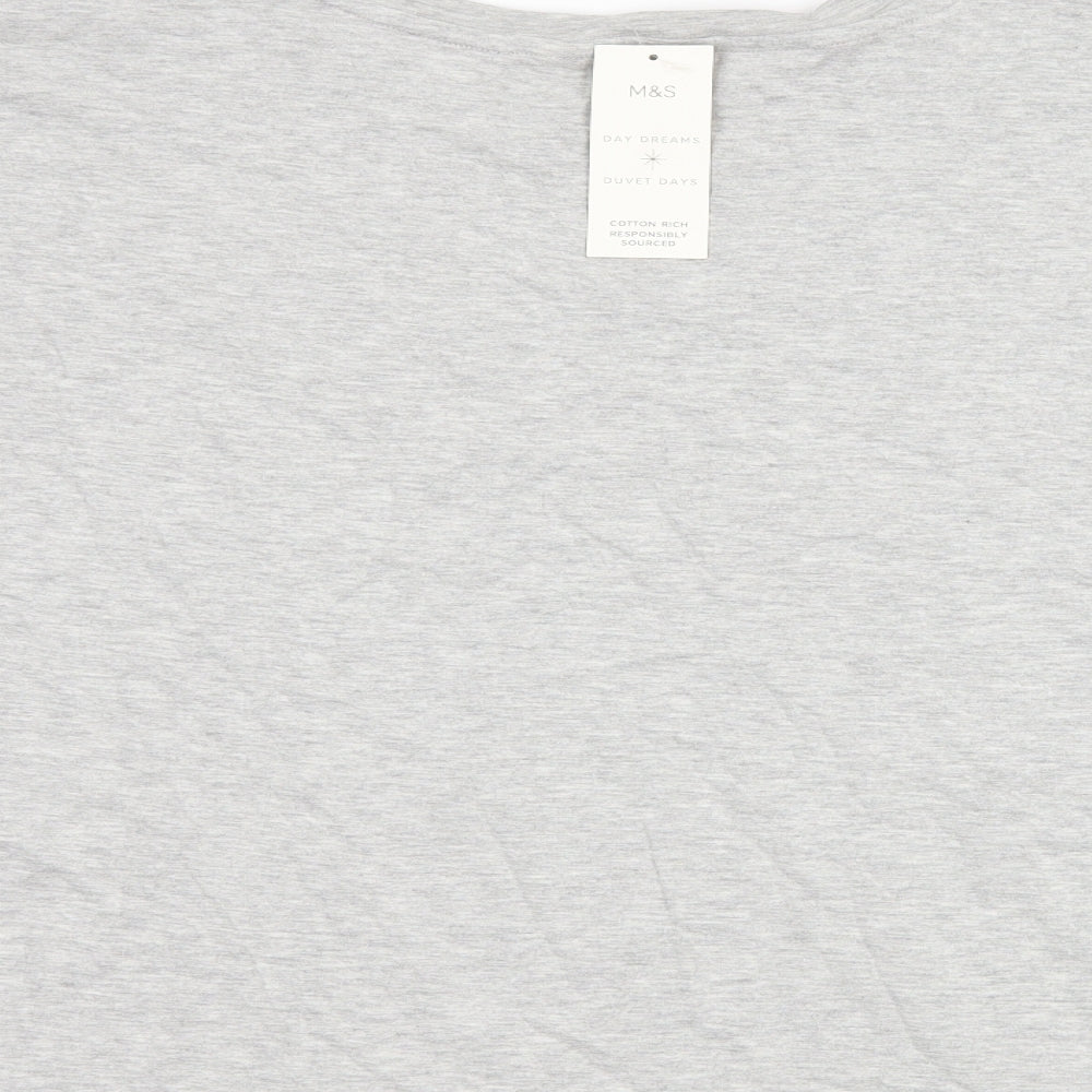 Marks and Spencer Womens Grey   Top Pyjama Top Size 12  - slogan