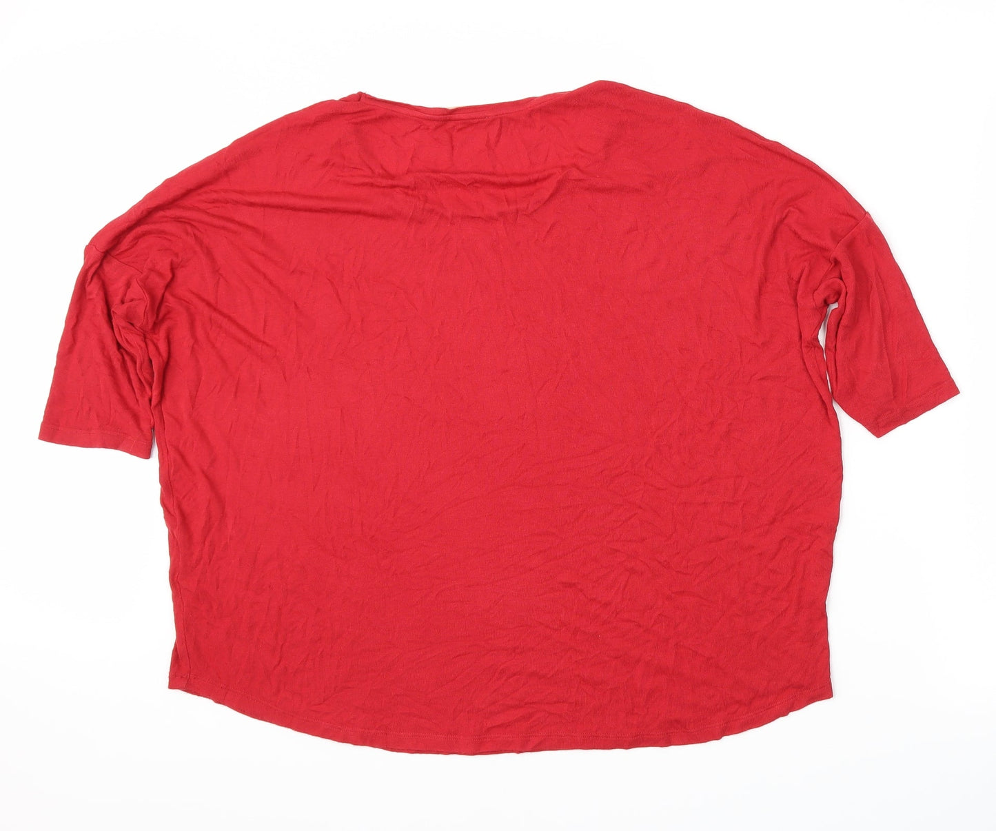 Womens UK Size 12 Phase Eight Red Basic T-Shirt