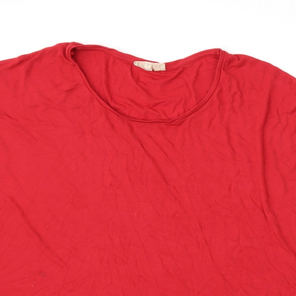 Womens UK Size 12 Phase Eight Red Basic T-Shirt