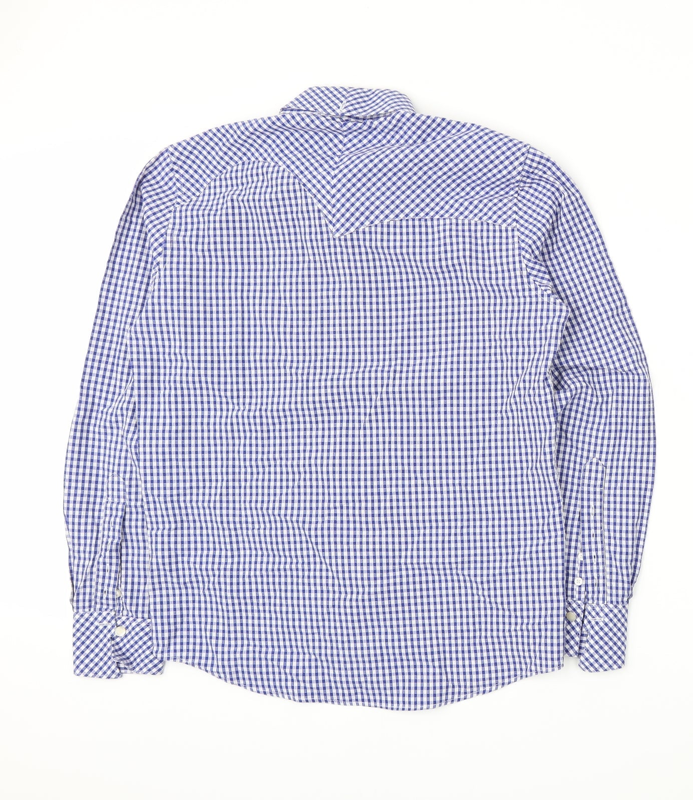 Mens UK Size S Preworn Blue  Button-Up Long Sleeve Casual Shirt