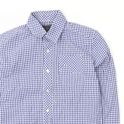 Mens UK Size S Preworn Blue  Button-Up Long Sleeve Casual Shirt