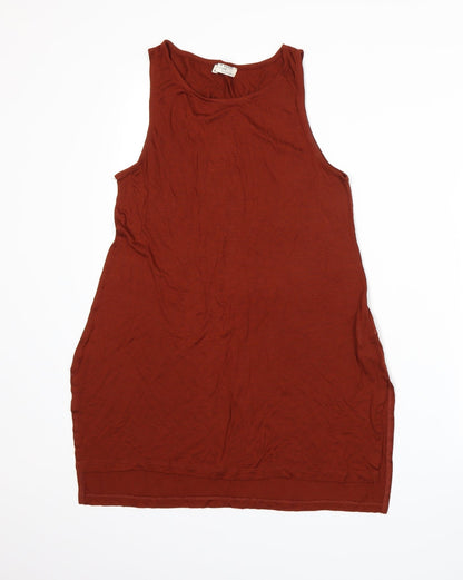 Womens UK Size M Stradivarius Orange Basic Tank