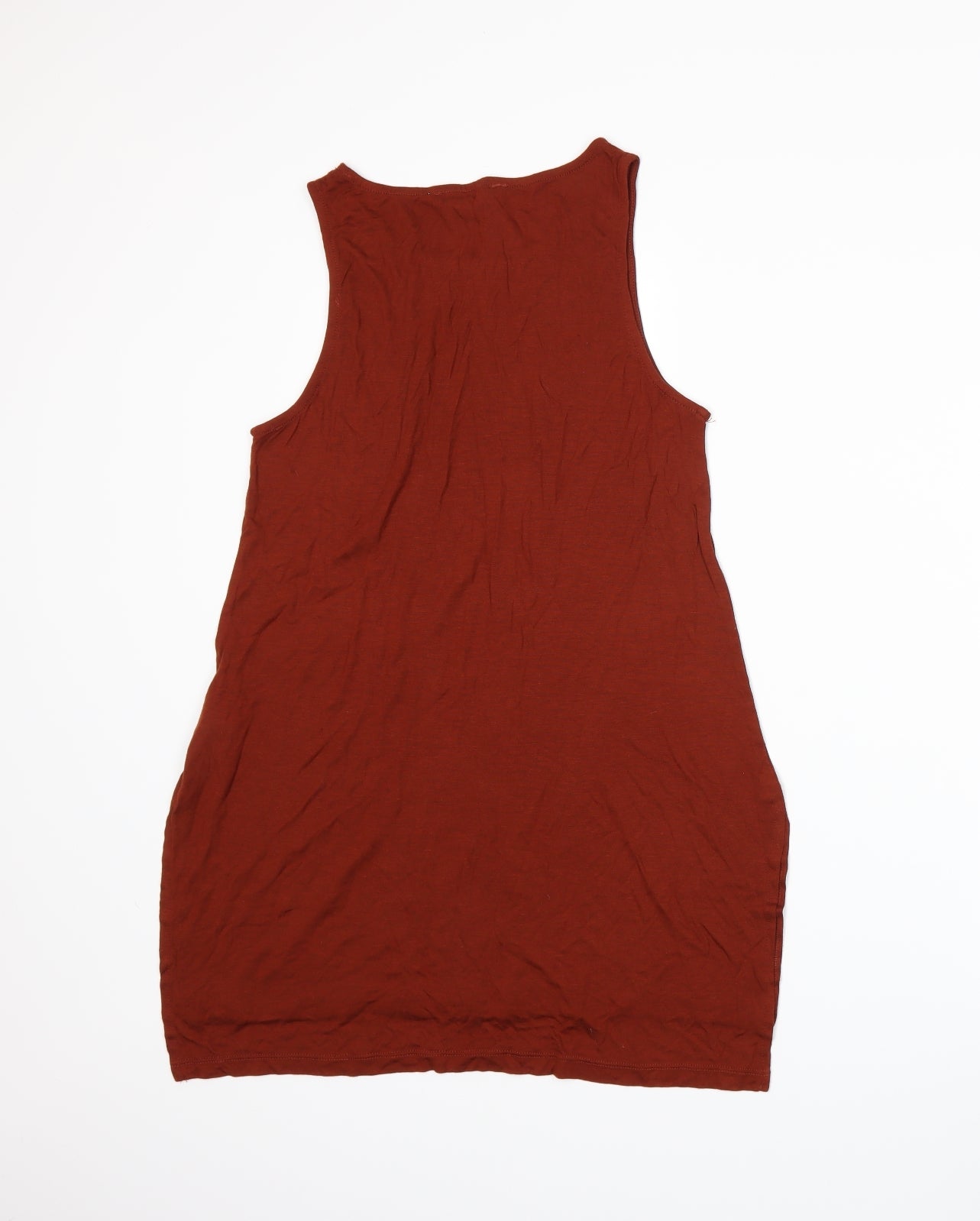 Womens UK Size M Stradivarius Orange Basic Tank