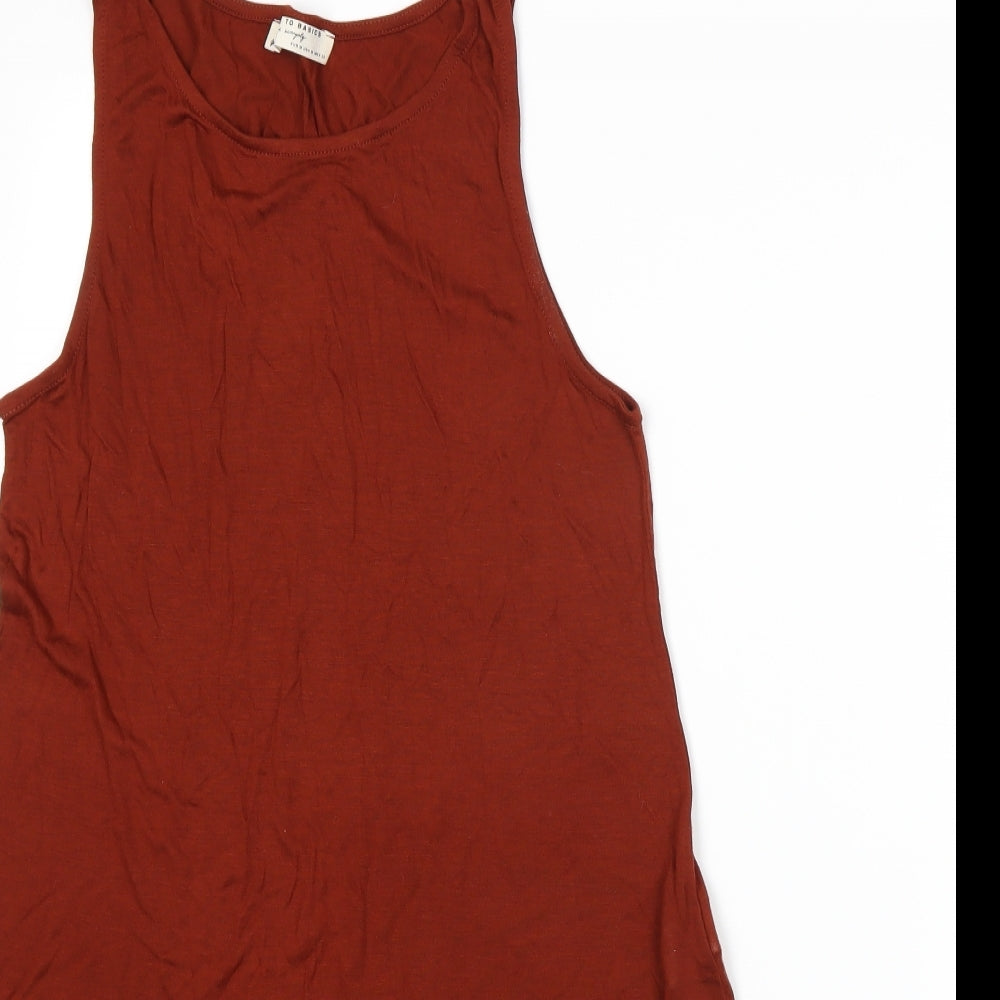 Womens UK Size M Stradivarius Orange Basic Tank
