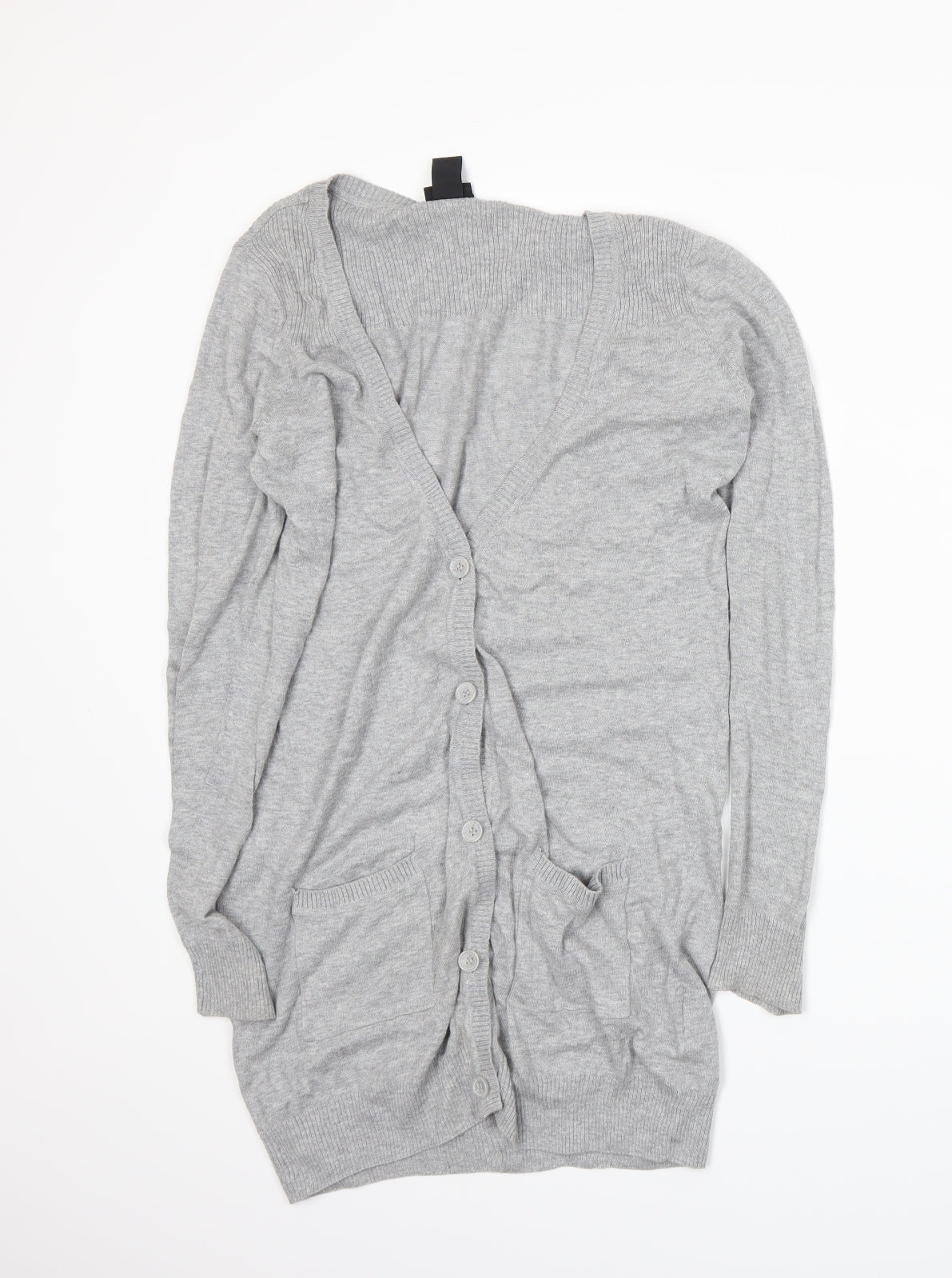 H&M Womens Grey  Knit Cardigan Jumper Size S