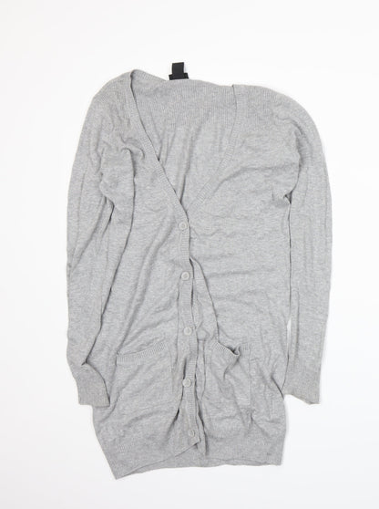 H&M Womens Grey  Knit Cardigan Jumper Size S
