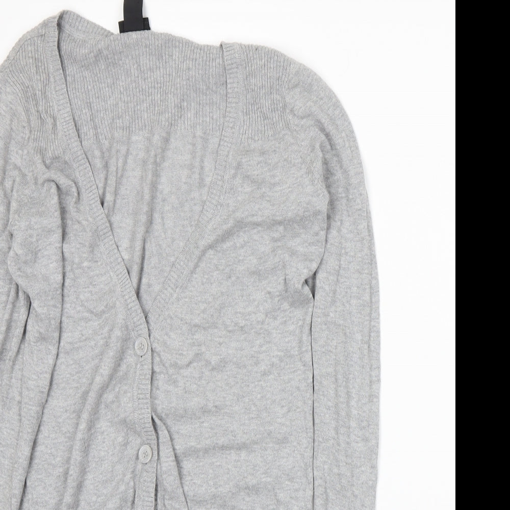 H&M Womens Grey  Knit Cardigan Jumper Size S