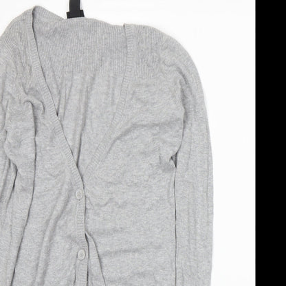 H&M Womens Grey  Knit Cardigan Jumper Size S