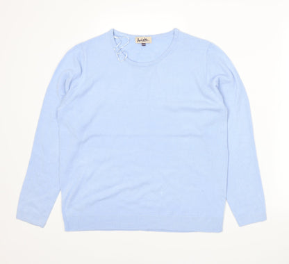 Arista Womens Blue  Knit Pullover Jumper Size 14