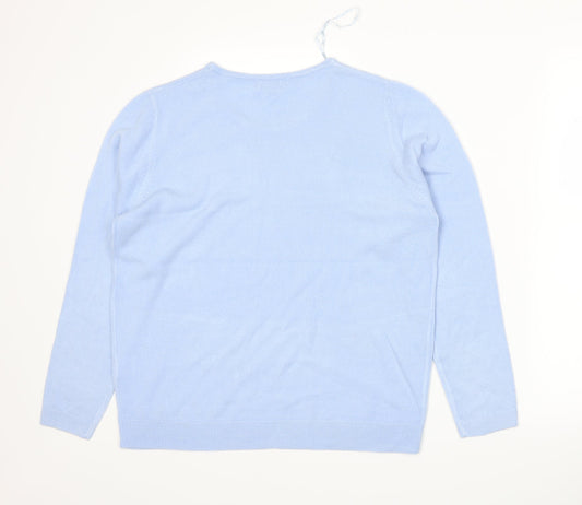 Arista Womens Blue  Knit Pullover Jumper Size 14