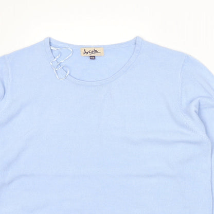 Arista Womens Blue  Knit Pullover Jumper Size 14