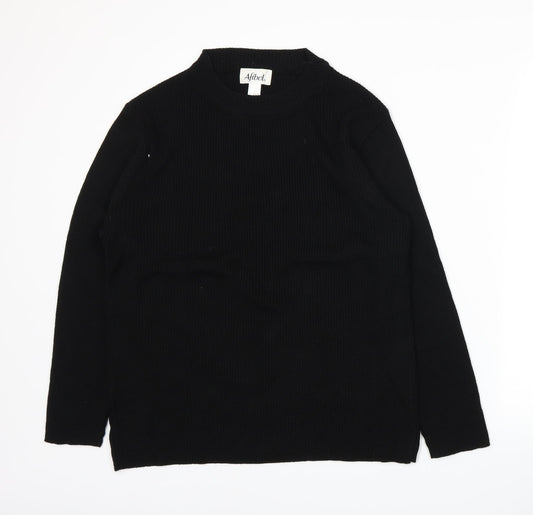 Afibel Womens Black  Knit Pullover Jumper Size 14