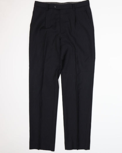 Preworn Mens Blue Striped  Trousers  Size 32 in L28 in